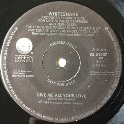 Whitesnake Give Me All Your Love / Straight For The Heart USED VINYL 7INCH SINGLE PROMO