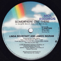 Linda Ronstadt / James Ingram Somewhere Out There USED VINYL 7INCH 45 RPM SINGLE