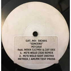 MJ Cole Sincere USED VINYL 12INCH SINGLE SIDED PROMO