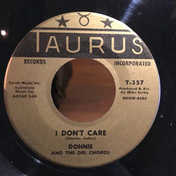 Donnie & The Delchords I Don't Care / I'll Be With You In Apple Blossom Time Vinyl 7" USED
