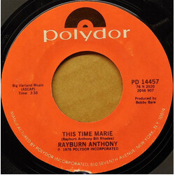 Rayburn Anthony This Time Marie USED VINYL 7INCH 45 RPM SINGLE