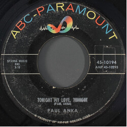 Paul Anka Tonight My Love, Tonight USED VINYL 7INCH 45 RPM
