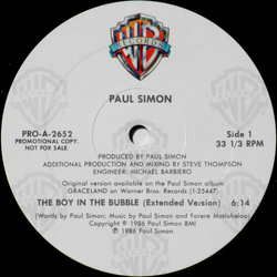 Paul Simon The Boy In The Bubble (Extended Version) Vinyl 12" USED