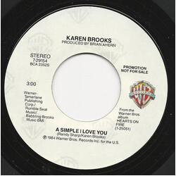 Karen Brooks A Simple I Love You USED VINYL 7INCH 45 RPM STEREO PROMO