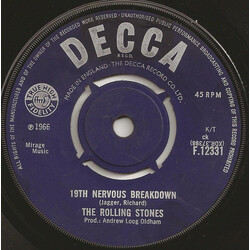 The Rolling Stones 19th Nervous Breakdown USED VINYL 7INCH 45 RPM SINGLE