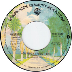 Ambrosia (2) How Much I Feel USED VINYL 7INCH 45 RPM SINGLE STYRENE