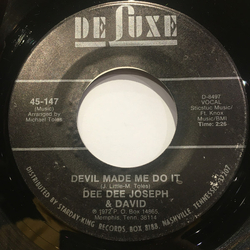 Dee Dee Joseph And David Devil Made Me Do It Vinyl 7" USED