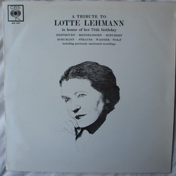 Lotte Lehmann A Tribute To Lotte Lehman In Honor Of Her 75th Birthday Vinyl LP USED