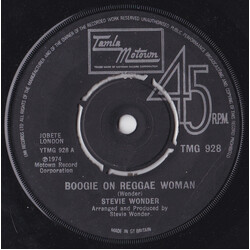 Stevie Wonder Boogie On Reggae Woman VINYL 7" USED