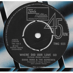 The Supremes Where Did Our Love Go USED VINYL 7INCH 45 RPM SINGLE