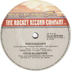 Colin Blunstone Photograph / Lovelight USED VINYL 7INCH 45 RPM SINGLE