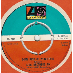 Soul Brothers Six Some Kind Of Wonderful / Check Yourself Vinyl 7" USED
