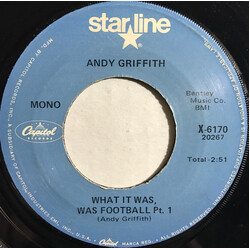 Andy Griffith What It Was, Was Football Pt. 1 USED VINYL 7INCH 45 RPM REISSUE MONO