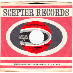 B.J. Thomas Most Of All / The Mask USED VINYL 7INCH 45 RPM SINGLE