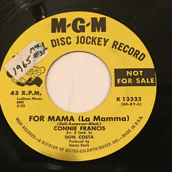 Connie Francis For Mama (La Mamma) / She'll Be Comin' 'Round The Mountain USED VINYL 7INCH 45 RPM PROMO