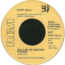 Dave Hall (13) Ballad Of Buford Pusser USED VINYL 7INCH 45 RPM PROMO