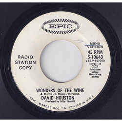 David Houston Wonders Of The Wine USED VINYL 7INCH SINGLE PROMO STYRENE STEREO MONO