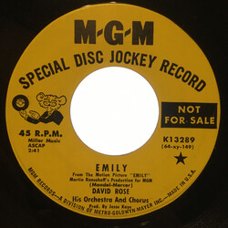 David Rose & His Orchestra Emily / A World of our Own USED VINYL 7INCH 45 RPM SINGLE PROMO MONO