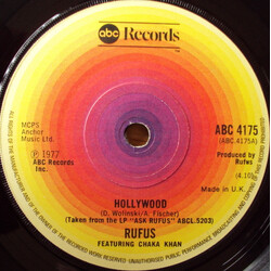 Rufus & Chaka Khan Hollywood USED VINYL 7INCH 45 RPM SINGLE