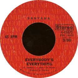 Santana Everybody's Everything Vinyl 7" USED