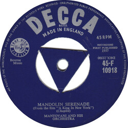 Mantovani And His Orchestra Mandolin Serenade / The Spring Song USED VINYL 7INCH 45 RPM SINGLE