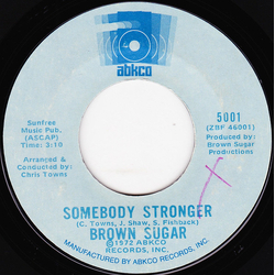 Brown Sugar (37) Somebody Stronger / One Way Street Called Love Vinyl 7" USED