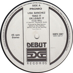 Lisa Sanchez Take It Or Leave It USED VINYL 12INCH PROMO