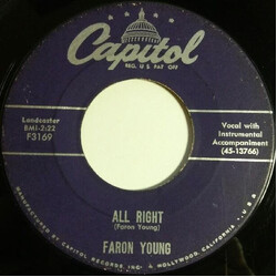 Faron Young All Right / Go Back You Fool USED VINYL 45 RPM 7INCH
