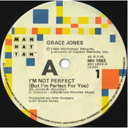 Grace Jones I'm Not Perfect (But I'm Perfect For You) USED VINYL 7INCH 45 RPM SINGLE