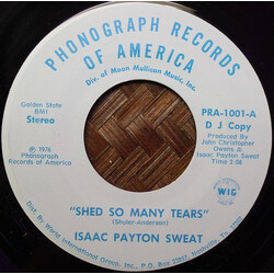 Isaac Payton Sweat Shed So Many Tears USED VINYL 7INCH 45 RPM PROMO