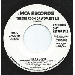 Jerry Clower The She Coon Of Women's Lib / A New Bull USED VINYL 7INCH 45 RPM SINGLE PROMO
