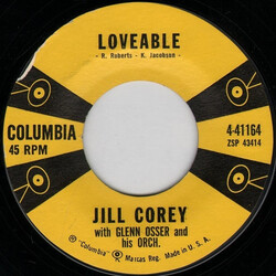Jill Corey / Glenn Osser And His Orchestra Loveable / Sweet Sugar Lips USED VINYL 7INCH 45 RPM