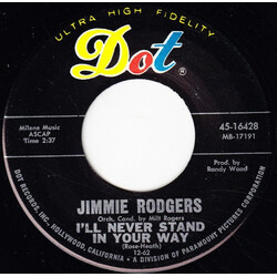 Jimmie Rodgers (2) I'll Never Stand In Your Way / Afraid USED VINYL 7INCH 45 RPM SINGLE STYRENE