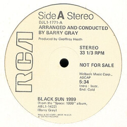 Barry Gray Black Sun 1999 USED VINYL 12INCH 33 S RPM SINGLE SIDED PROMO