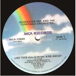 Mixmaster Gee And The Turntable Orchestra Like This USED VINYL 12INCH 45 RPM