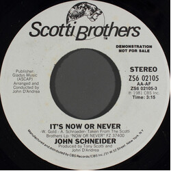 John Schneider It's Now Or Never USED VINYL 7INCH 45 RPM PROMO