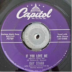Kay Starr If You Love Me (Really Love Me)  / The Man Upstairs USED VINYL 7INCH 45 RPM SINGLE