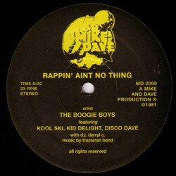 Boogie Boys Rappin' Aint No Thing USED VINYL 12INCH 33 S RPM REISSUE