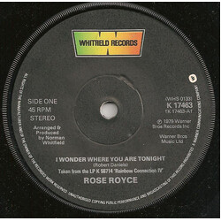 Rose Royce I Wonder Where You Are Tonight Vinyl 7" USED
