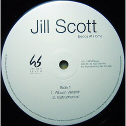 Jill Scott Bedda At Home USED VINYL 12INCH PROMO 33 S RPM