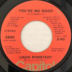 Linda Ronstadt You're No Good USED VINYL 7INCH 45 RPM SINGLE STEREO