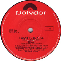 Toyah (3) I Want To Be Free USED VINYL 7INCH 45 RPM SINGLE