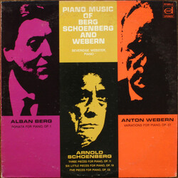 Alban Berg / Arnold Schoenberg / Anton Webern / Beveridge Webster Piano Music Of Berg, Schoenberg And Webern Vinyl LP USED