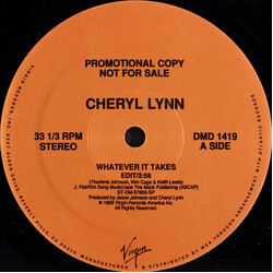 Cheryl Lynn Whatever It Takes USED VINYL 12INCH 33 S RPM SINGLE PROMO