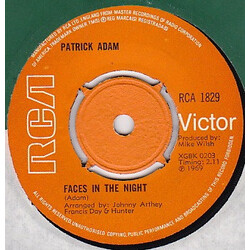 Patrick Adam Faces In The Night USED VINYL 7INCH 45 RPM SINGLE