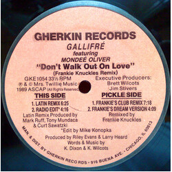 Gallifré / Mondeé Oliver Don't Walk Out On Love (Frankie Knuckles Remix) USED VINYL 12INCH 33 S RPM