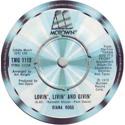 Diana Ross Lovin', Livin' And Givin' Vinyl 7" USED