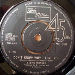 Stevie Wonder Don't Know Why I Love You USED VINYL 7INCH 45 RPM SINGLE
