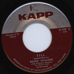 Roger Williams (2) Till / Big Town USED VINYL 7INCH 45 RPM SINGLE