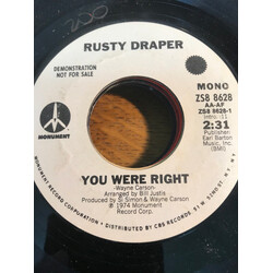 Rusty Draper You Were Right USED VINYL 7INCH PROMO STEREO MONO